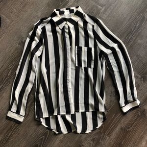 Vintage Black and White Striped Blouse